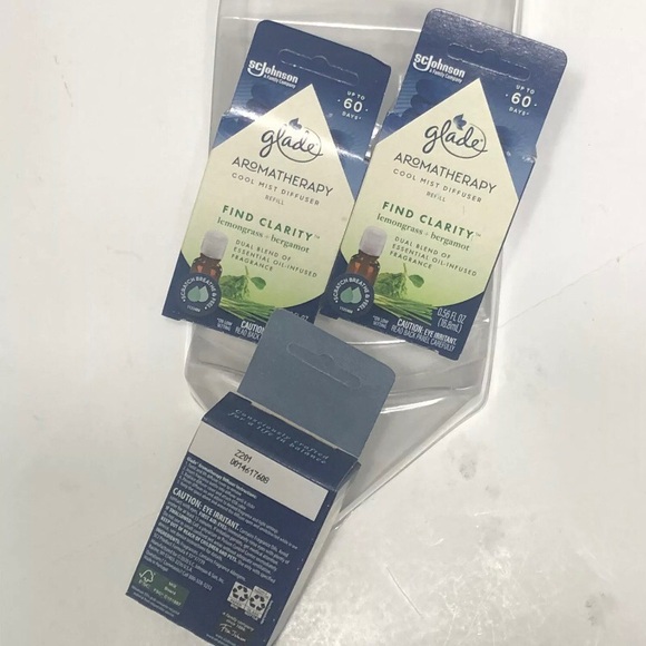 Glade Aromatherapy Cool Mist Lot of 3 Oil Diffuser Refill Clarity Lemongrass NEW - Picture 5 of 6